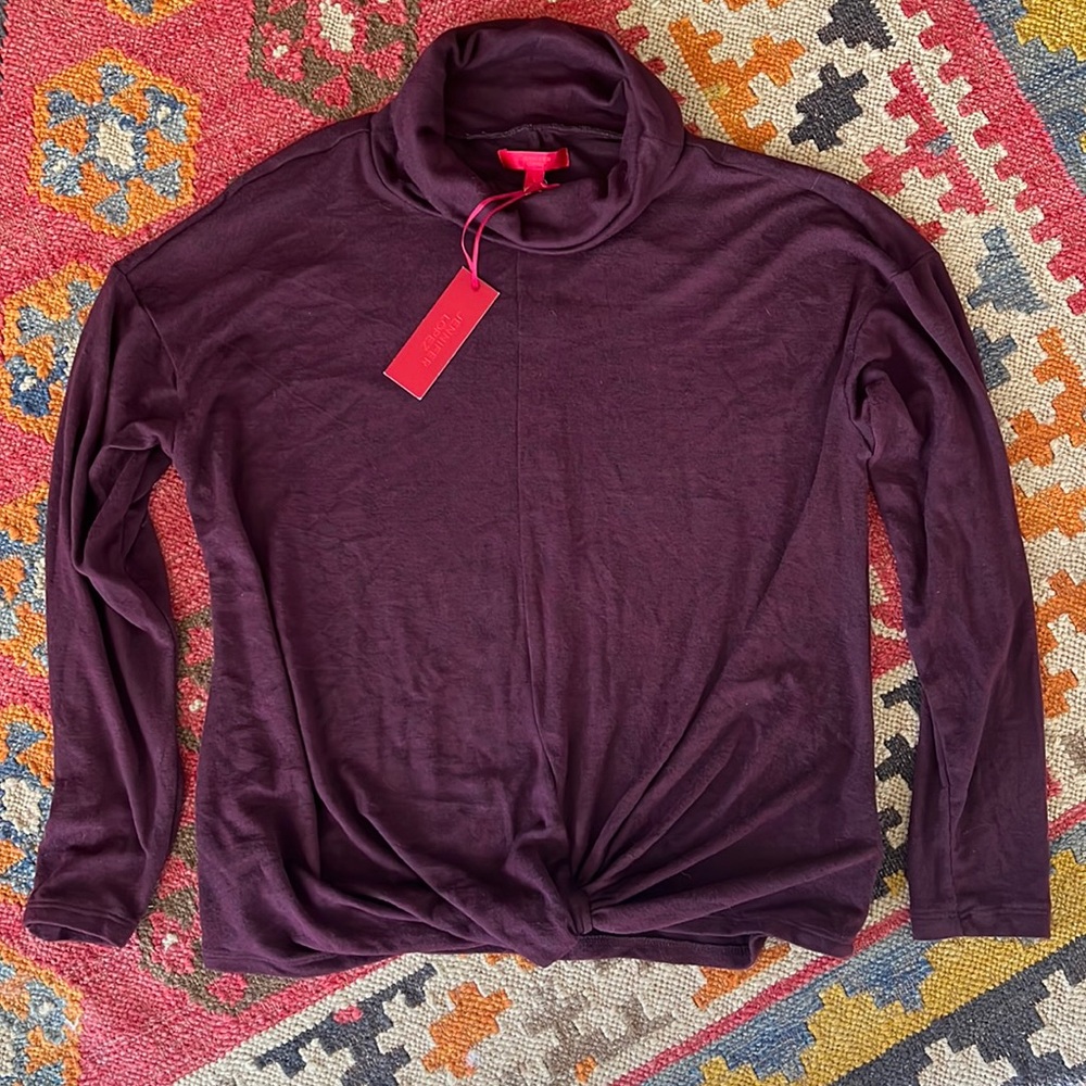 NWT Women’s Jennifer Lopez Maroon Turtleneck Cowl neck Sweater
